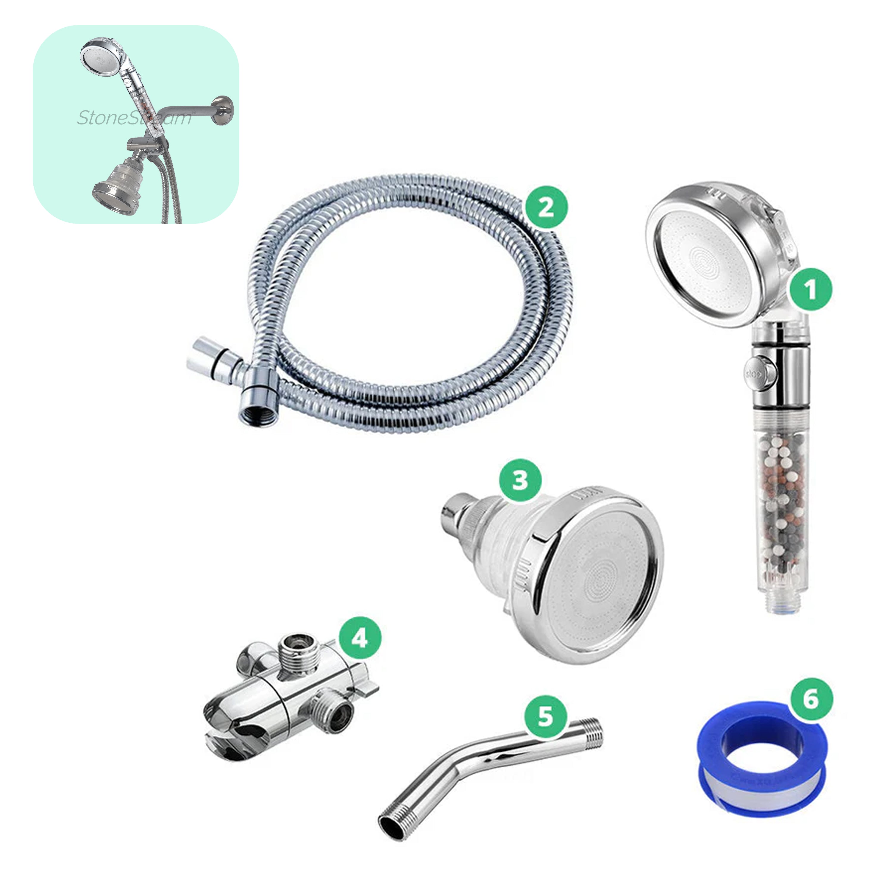 Vysokotlaká kombinace ruční a nástěnné sprchové hlavice