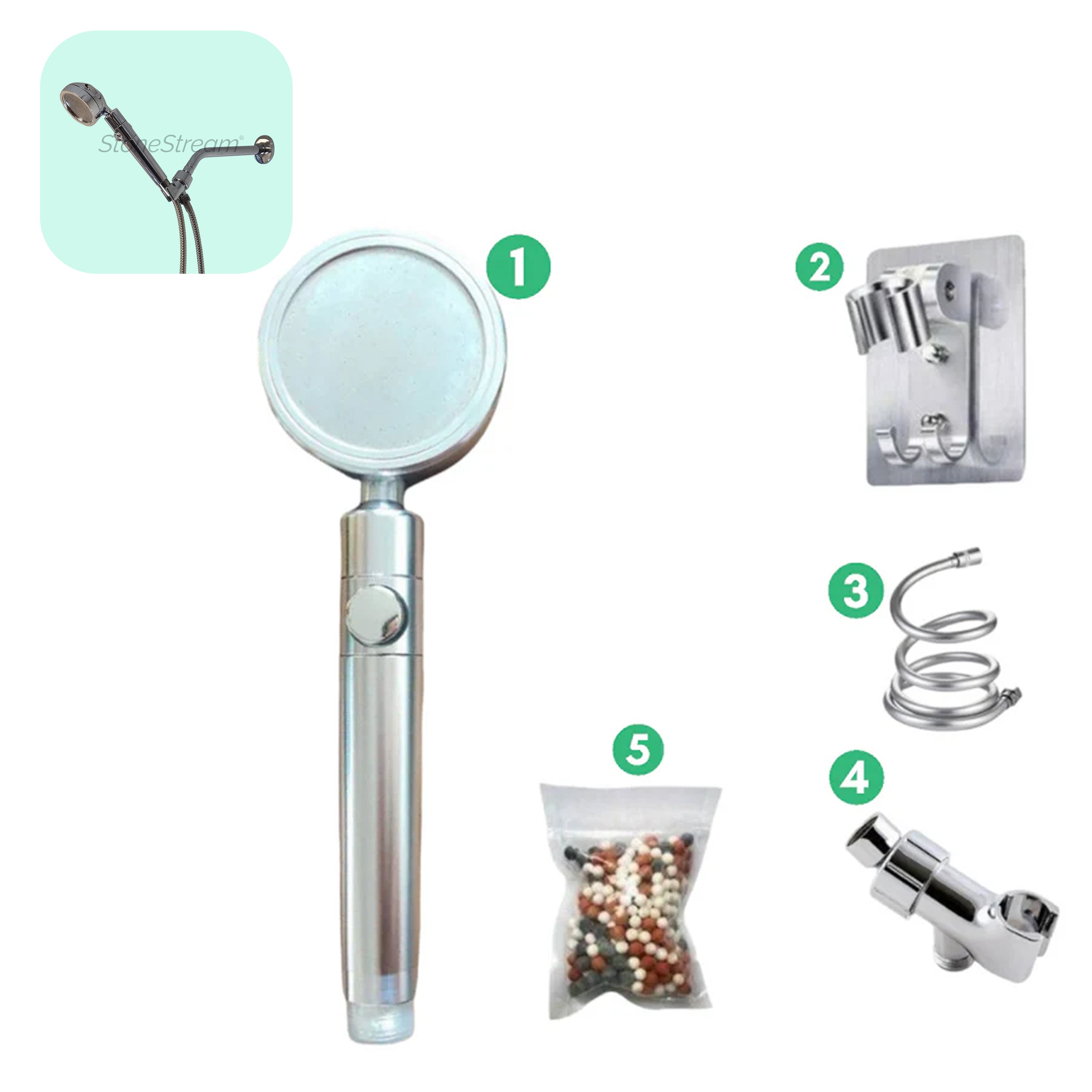 Ecolux Metalická sprchová hlavice