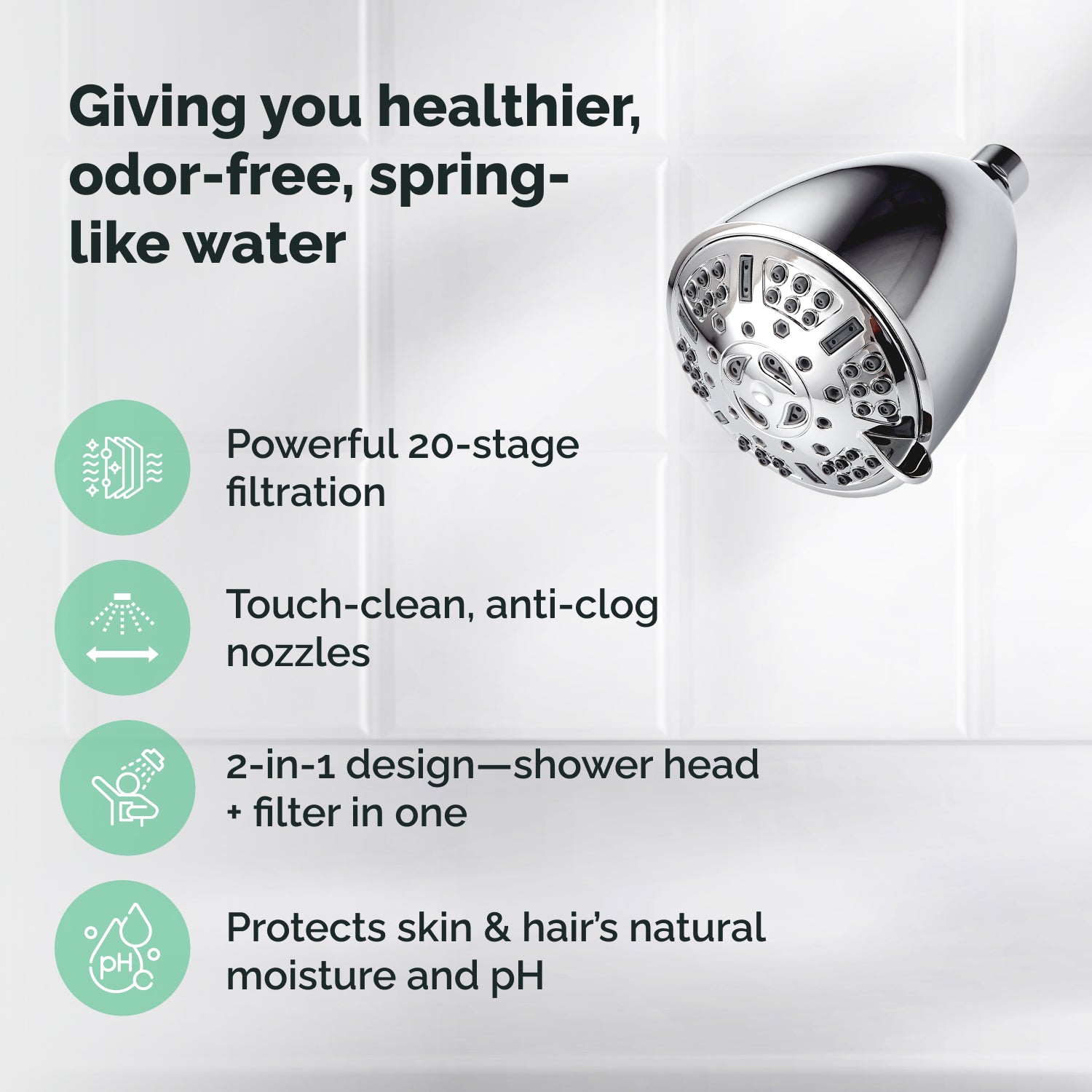 20stupňová filtrace filtrace Multi-Mode Ecolux Wall sprchová hlava