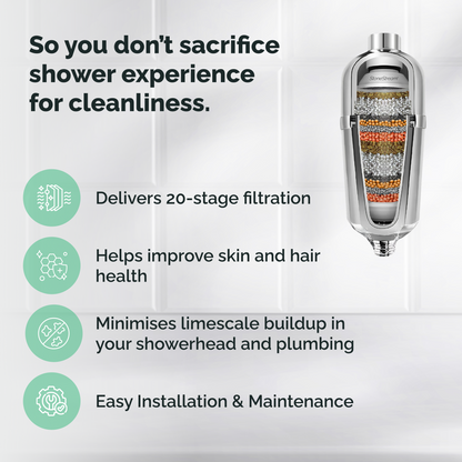 Pokročilý sprchový filtr na tvrdou vodu
