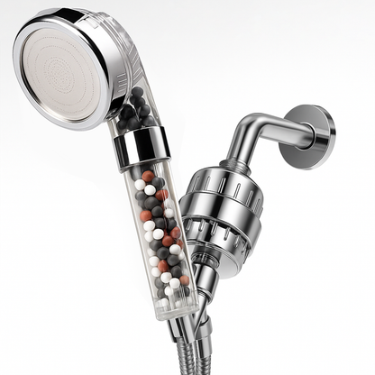 Filtrační ionizační sprchová hlavice Ecopower, kompatibilní s elektrickými sprchami