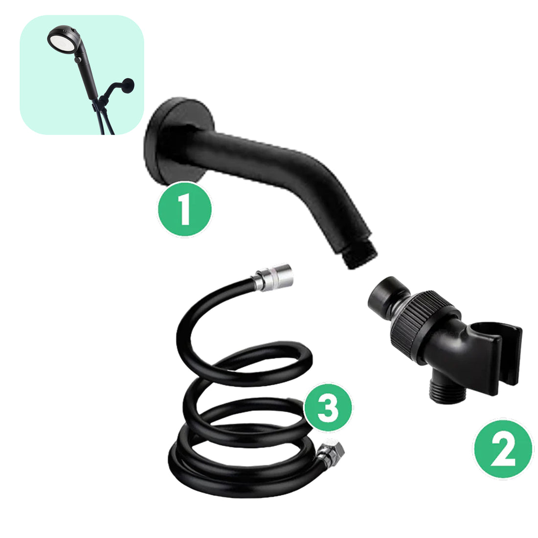 Instalační souprava na zeď - černá